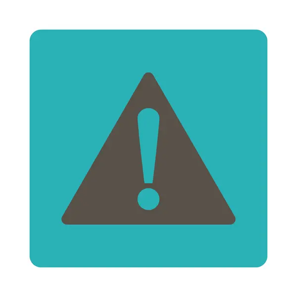 Warning flat grey and cyan colors rounded button — Stock Photo, Image