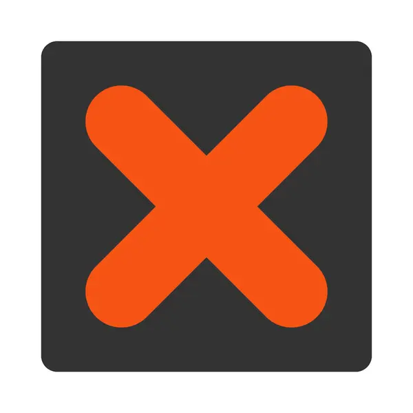 Zrušit tlačítko plochý oranžové a šedé barvy, zaoblený — Stock fotografie