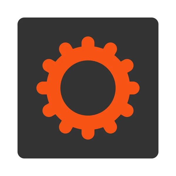 Gear flat orange and gray colors rounded button — Stock Photo, Image