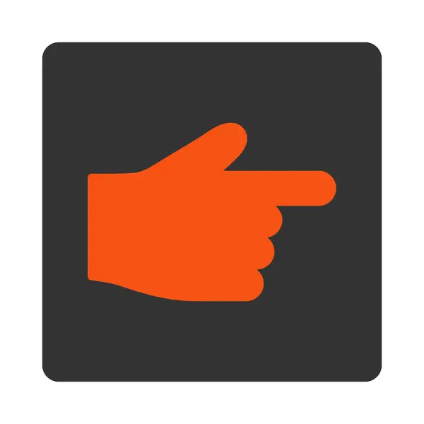 Dedo indicador plana laranja e cinza cores arredondadas botão — Fotografia de Stock