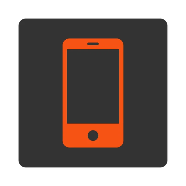Смартфон плоский помаранчевий і сірий кольори закруглена кнопка — стокове фото