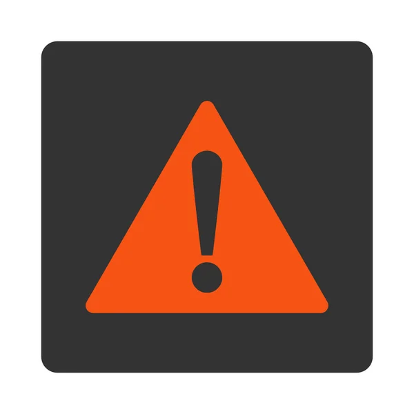 Warning flat orange and gray colors rounded button — Stock Photo, Image