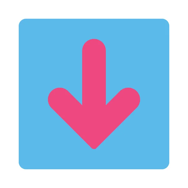 Arrow Down flat pink and blue colors rounded button — Stock Photo, Image