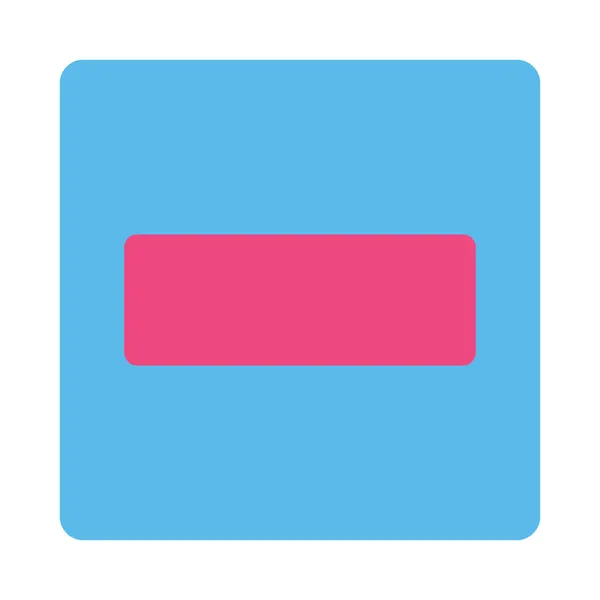 Menos plana de color rosa y azul botón redondeado — Foto de Stock