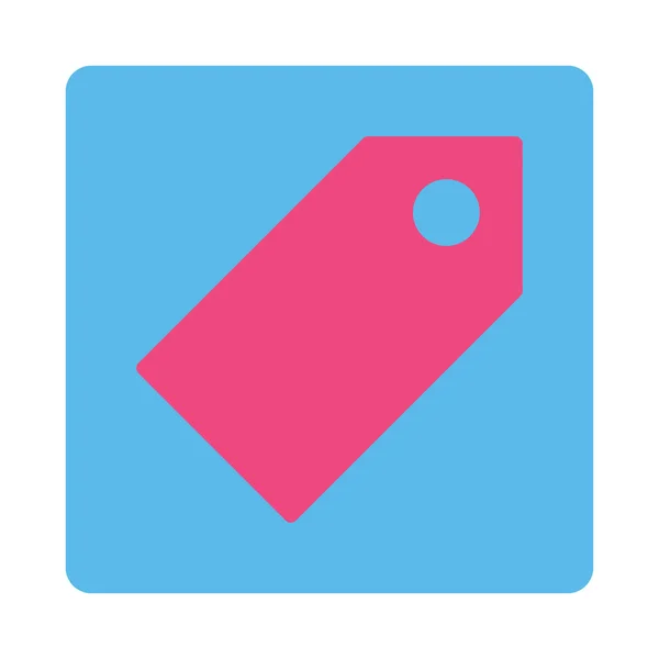 Etiqueta plana de color rosa y azul botón redondeado — Foto de Stock