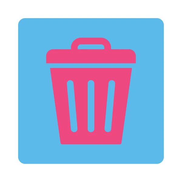 Mülleimer flache rosa und blaue Farben abgerundeter Knopf — Stockfoto