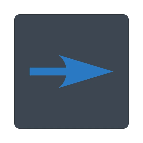 Freccia Asse X piatti colori blu liscio arrotondato pulsante — Foto Stock