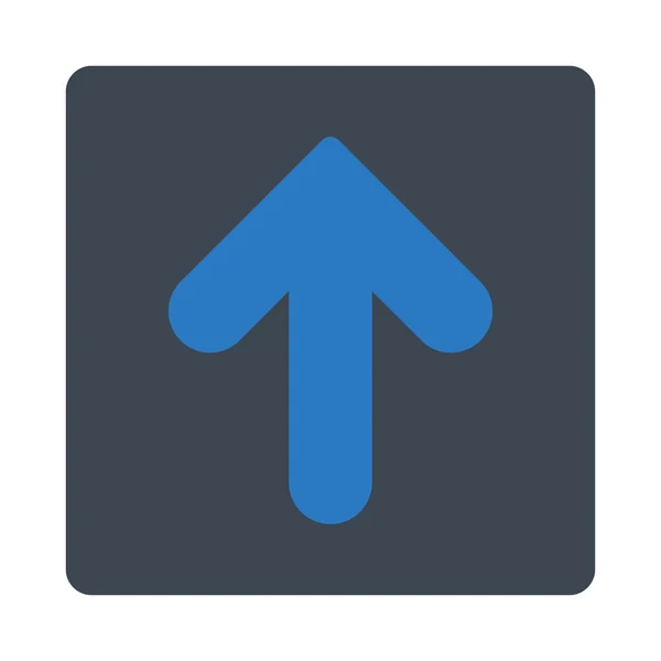 Šipka nahoru ploché hladké modré barvy zaoblené tlačítko — Stock fotografie
