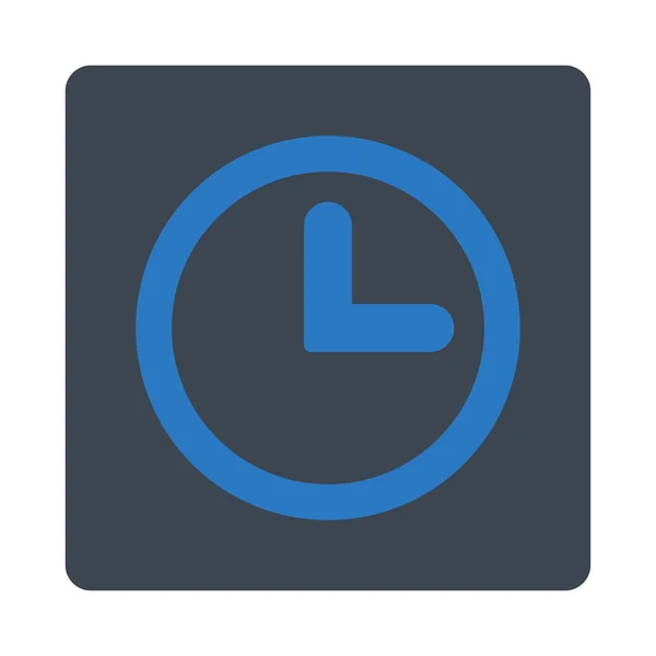 Clock flat smooth blue colors rounded button — Stock Photo, Image