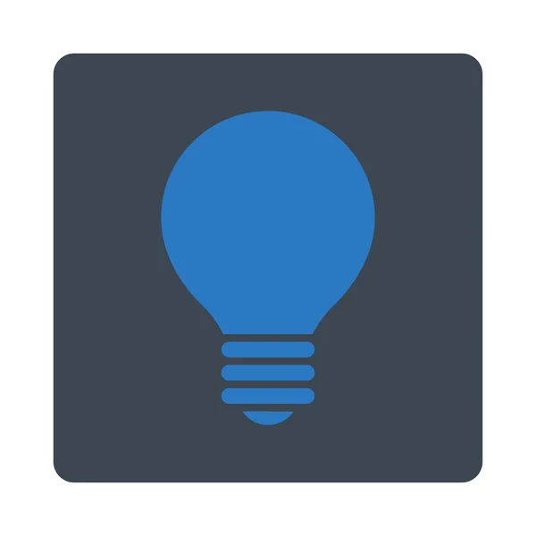 Elektrisk glödlampa platt slät blå färger rundade knappen — Stockfoto