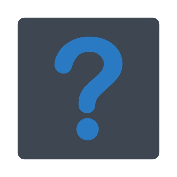 Question flat smooth blue colors rounded button — Stock Photo, Image