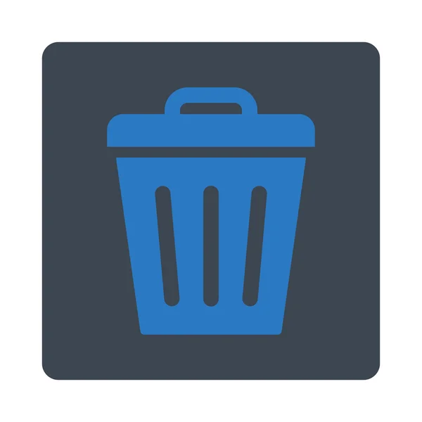 Trash Can flat smooth blue colors rounded button — Stock Photo, Image