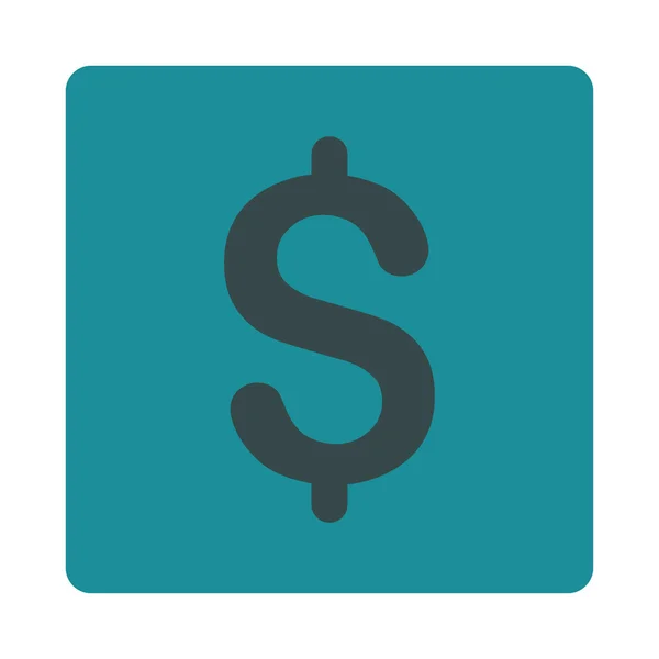 Dollar plat zachte blauwe kleuren afgerond knop — Stockfoto
