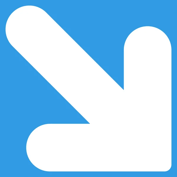 Arrow Down Right flat white color icon — Stock Photo, Image