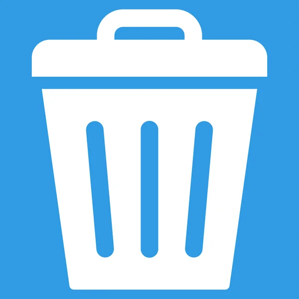 Lixo lata plana ícone de cor branca — Fotografia de Stock