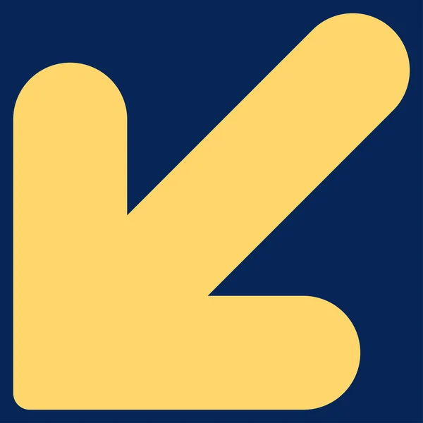 Pfeil nach links flache gelbe Farbe Symbol — Stockfoto