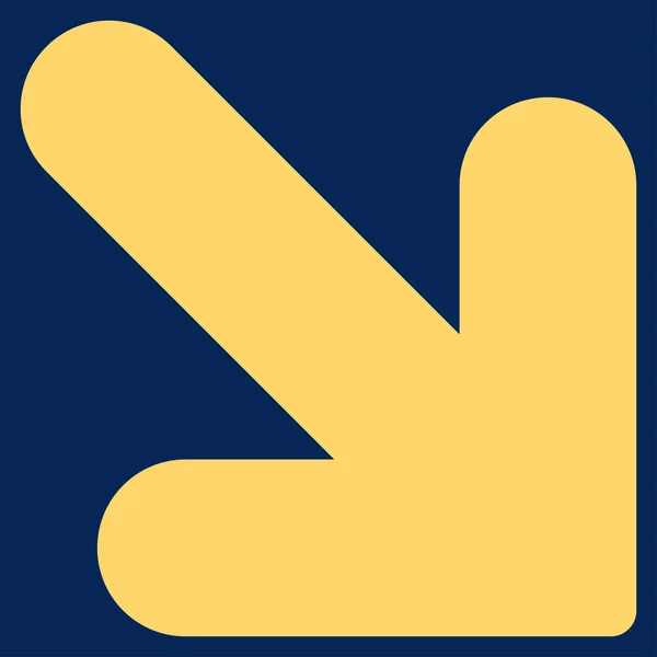 Pfeil nach rechts flache gelbe Farbe Symbol — Stockfoto