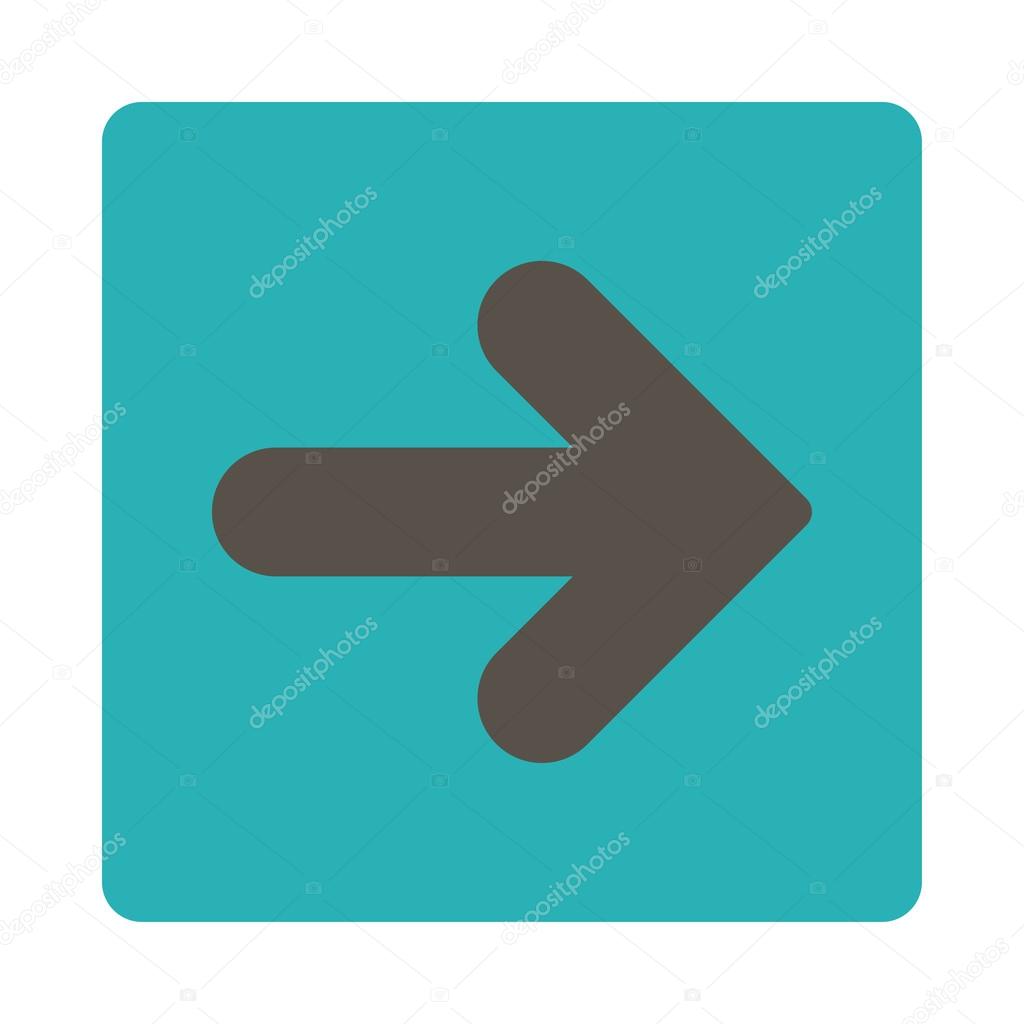 Arrow Right flat grey and cyan colors rounded button