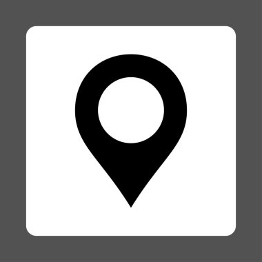 Marker düz siyah ve beyaz renkleri yuvarlak düğmesini göster