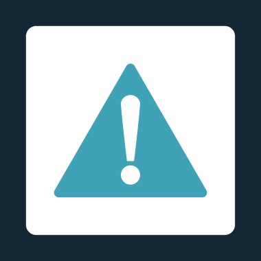 Düz mavi ve beyaz renkler uyarı düğmesini yuvarlak