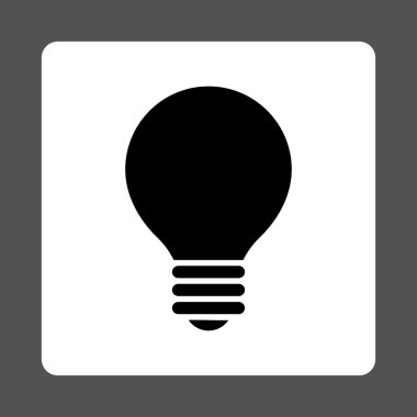 Elektrikli ampul düz siyah beyaz yuvarlak renkler düğmesi