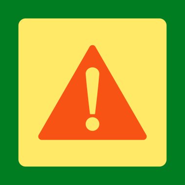 Uyarı yuvarlak düz turuncu ve sarı renkler düğmesi