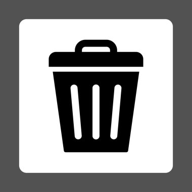 Çöp Can düz yuvarlak siyah ve beyaz renkler düğmesi