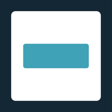 Düz mavi ve beyaz renkler düğmesini yuvarlak