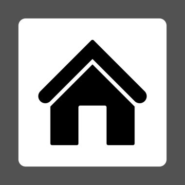 Ev yuvarlak düz siyah ve beyaz renkler düğmesi