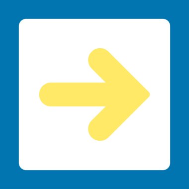 Ok sağ düz sarı ve beyaz Renkler düğmesini yuvarlak