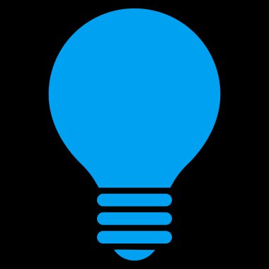 Elektrikli ampul düz mavi renk simgesi