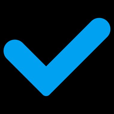 Evet düz mavi renk simgesi