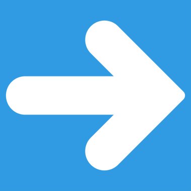 Ok sağ düz beyaz renk simgesi