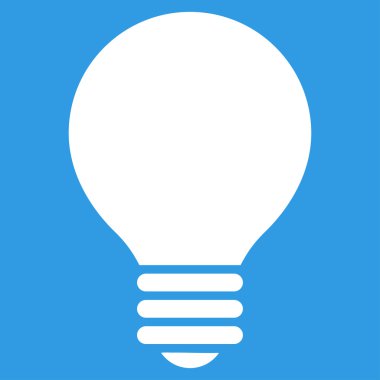 Elektrikli ampul düz beyaz renk simgesi