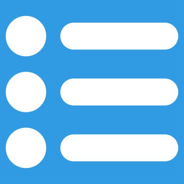 Öğeleri düz beyaz renk simgesi