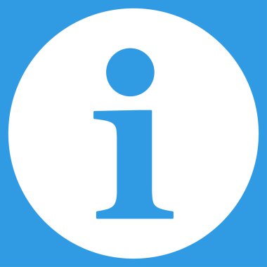 Bilgi düz beyaz renk simgesi