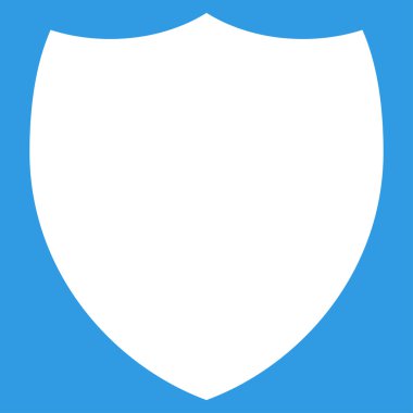 Kalkan düz beyaz renk simgesi