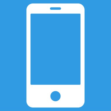 Smartphone düz beyaz renk simgesi