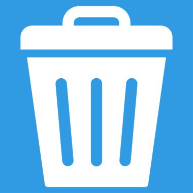 Çöp Can düz beyaz renk simgesi