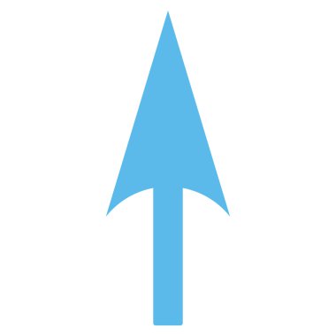 Ok eksen Y düz mavi renk simgesi