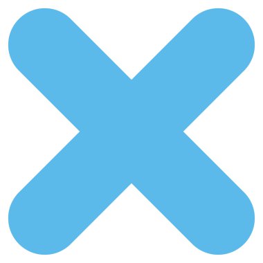 İptal düz mavi renk simgesi