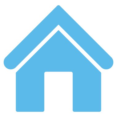 Home flat blue color icon clipart