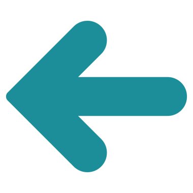 Ok sol düz yumuşak mavi renk simgesi