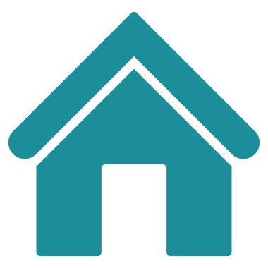 Ev düz yumuşak mavi renk simgesini