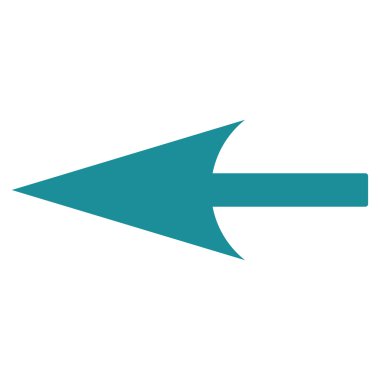 Keskin sol ok düz yumuşak mavi renk simgesi