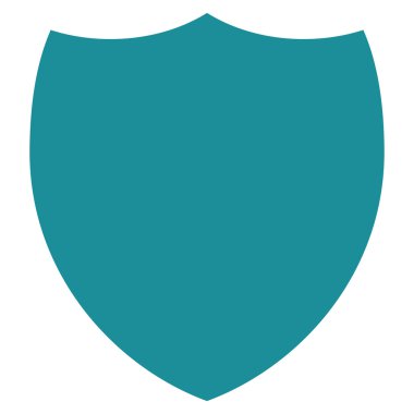 Kalkan düz yumuşak mavi renk simgesi