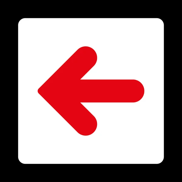 Flèche gauche plat rouge et blanc boutons arrondis — Image vectorielle