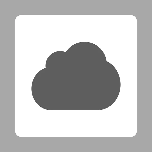Nuvola piatta grigio scuro e bianco colori arrotondato pulsante — Vettoriale Stock