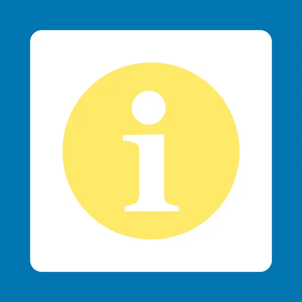 情報フラット黄色と白の色の丸いボタン — ストックベクタ