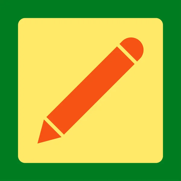 Lápis plana laranja e amarelo cores arredondadas botão — Vetor de Stock